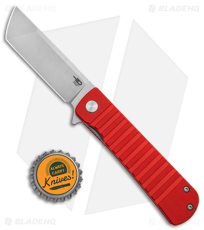 Bestech Knives Titan Liner Lock Knife Red G-10 (3" Satin/SW D2) BG49A-3