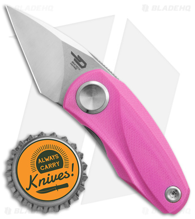 Bestech Knives Tulip Liner Lock Knife Pink G-10 (1.3" Satin/SW) BG38E