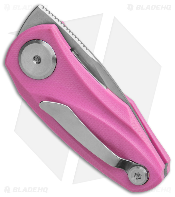 Bestech Knives Tulip Liner Lock Knife Pink G-10 (1.3" Satin/SW) BG38E