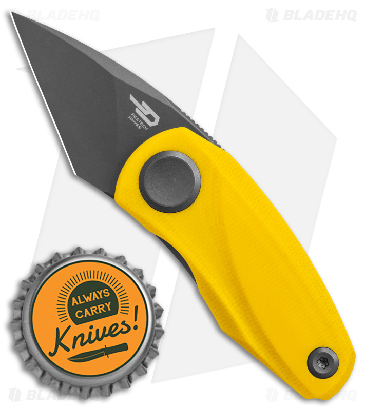 Bestech Knives Tulip Liner Lock Knife Yellow G-10 (1.3" Gray ) BG38F