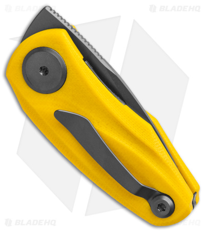 Bestech Knives Tulip Liner Lock Knife Yellow G-10 (1.3" Gray ) BG38F
