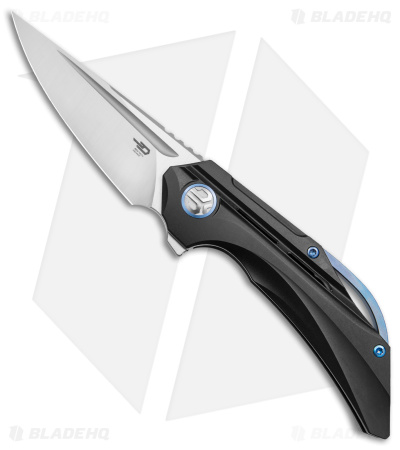 Bestech Knives Vigil Frame Lock Knife Black Titanium (3.3" Satin) BT2201C