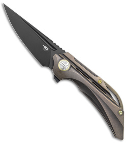 Bestech Knives Vigil Frame Lock Knife Titanium Bronze (3.3" Black ) BT2201D 