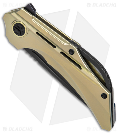 Bestech Knives Vigil Frame Lock Knife Gold Titanium (3.3" Black) BT2201E