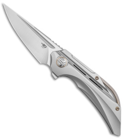 Bestech Knives Vigil Frame Lock Knife Gray Titanium (3.3" Satin) BT2201A