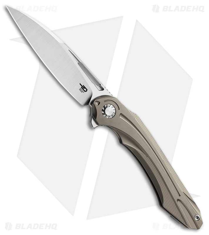Bestech Knives Wibra Frame Lock Knife Bronze Ti (3.5" Satin M390)