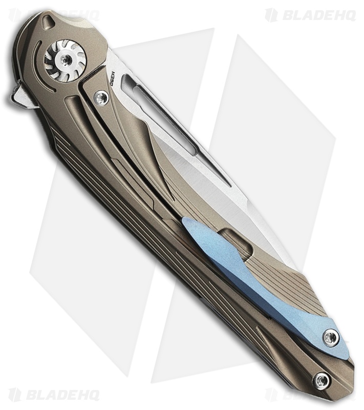Bestech Knives Wibra Frame Lock Knife Bronze Ti (3.5" Satin M390)