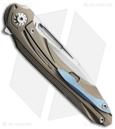 Bestech Knives Wibra Frame Lock Knife Bronze Ti (3.5" Satin M390)