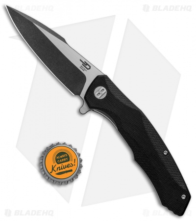 Bestech Knives Warwolf Liner Lock Knife Black G-10 (3.5" Two-Tone)  