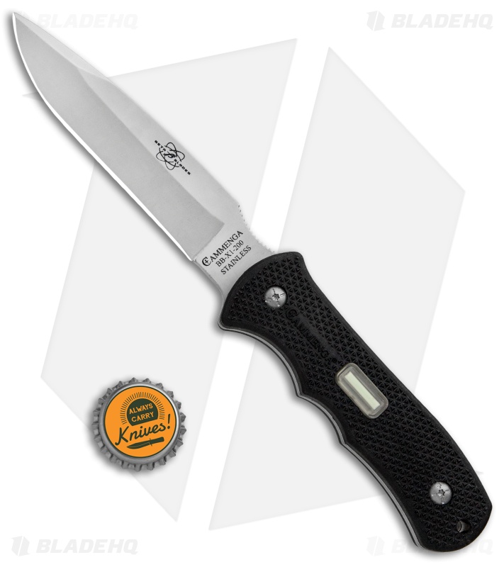 Beta Blade Cammenga Fixed Blade Knife w/ Tritium Insert (4.75" Bead Blast)