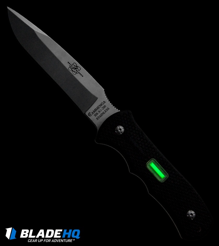 Beta Blade Cammenga Fixed Blade Knife w/ Tritium Insert (4.75" Bead Blast)