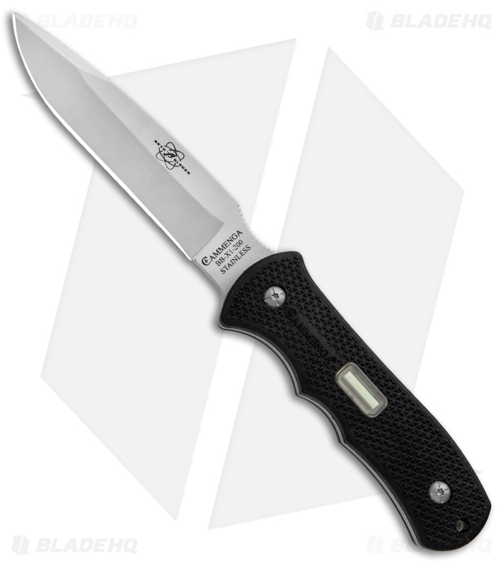 Beta Blade Cammenga Fixed Blade Knife w/ Tritium Insert (4.75" Bead Blast)