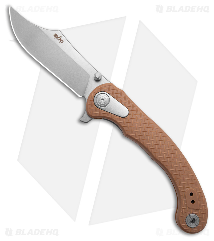B'yond EDC Motiv Liner Lock Knife Dark Earth Tan FRN (3.75" Stonewash D2)