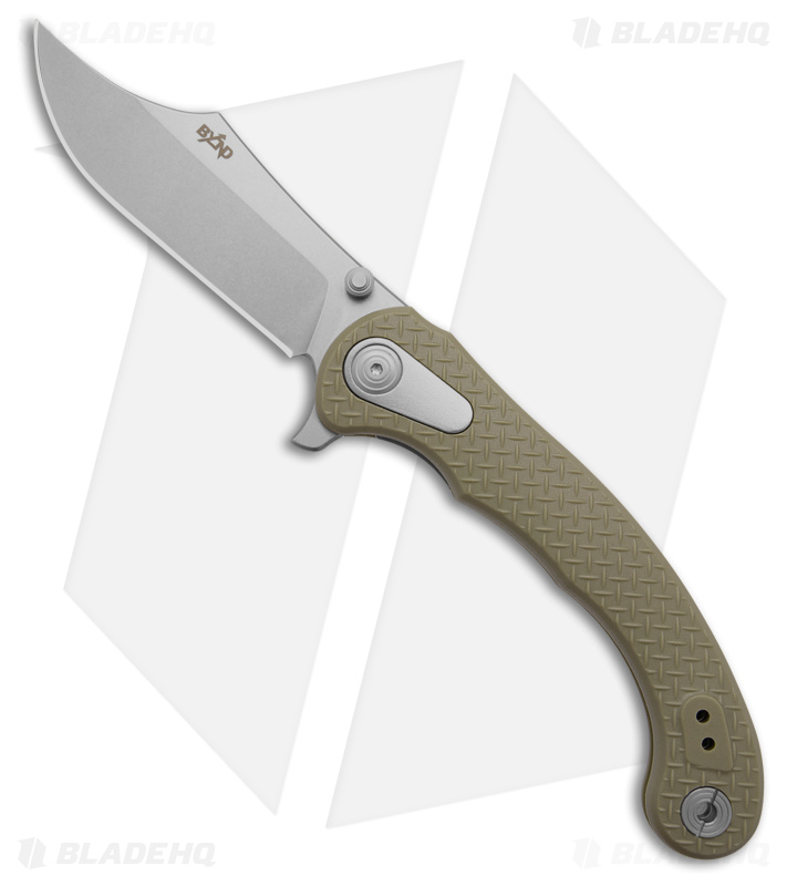 B'yond EDC Motiv Liner Lock Knife OD Green FRN (3.75" Stonewash D2)