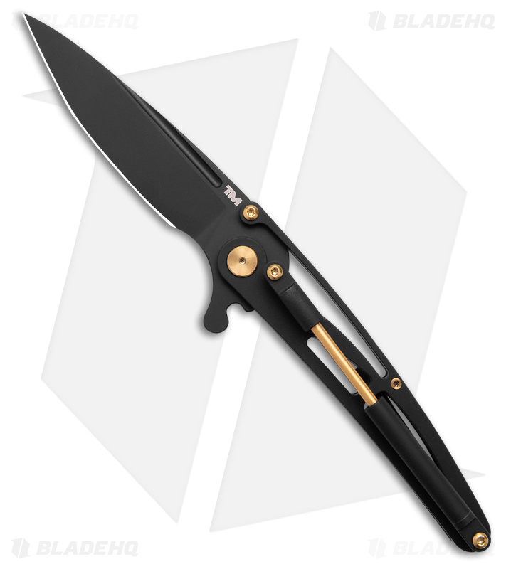 B'yond EDC Pneumatic Actuator Piston Flipper Knife Titanium (3"Black)