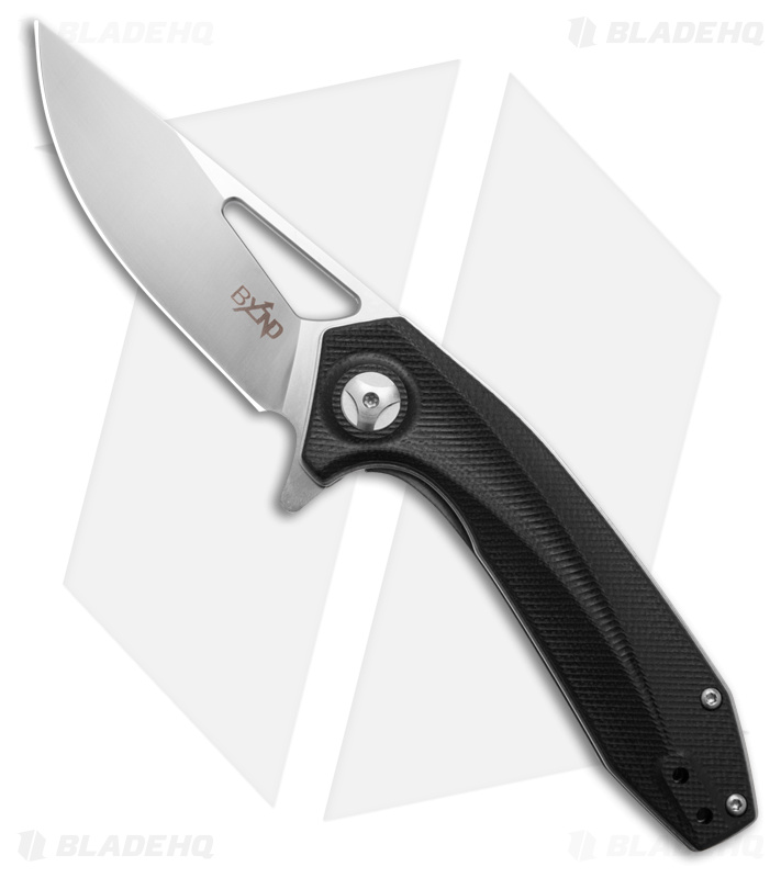 B'yond EDC Sirocco Liner Lock Knife Black G-10 (3.5" Satin D2)