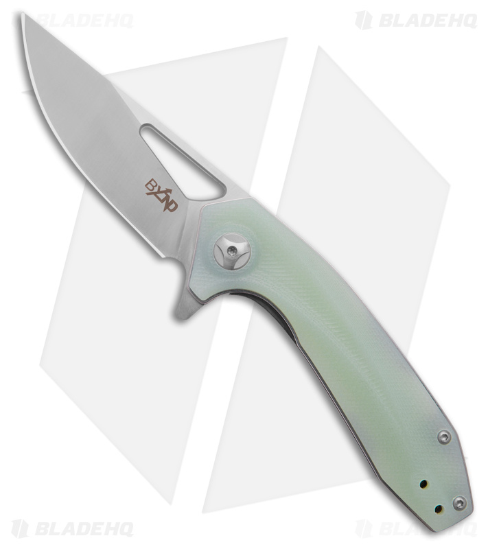B'yond EDC Sirocco Liner Lock Knife Jade G-10 (3.5" Satin D2)