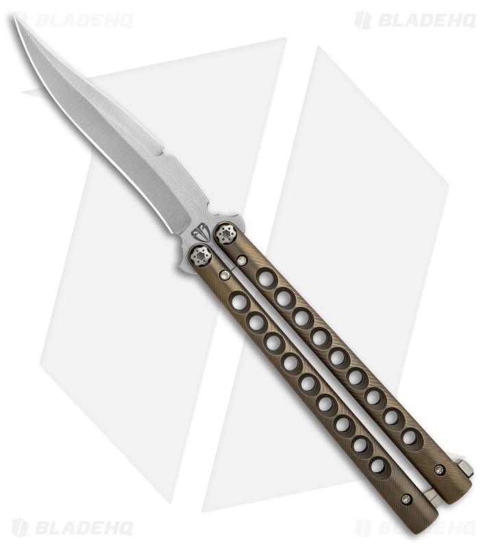 Biegler Bladeworks Custom Stinkfinger Balisong Knife Brz Ti w/Latch (4.3" Satin)