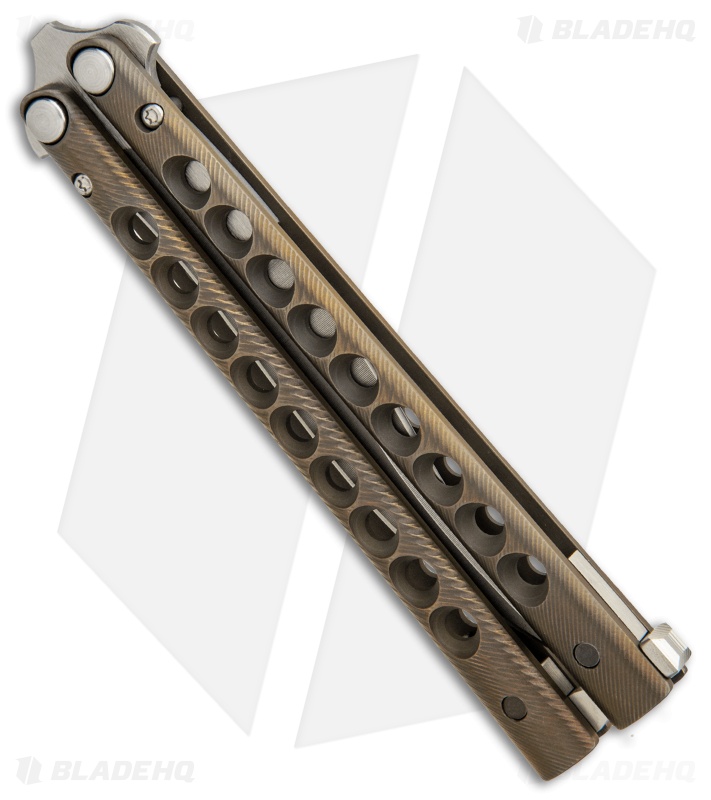 Biegler Bladeworks Custom Stinkfinger Balisong Knife Brz Ti w/Latch (4.3" Satin)
