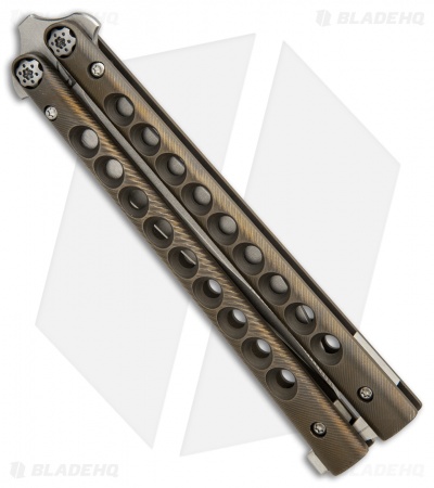 Biegler Bladeworks Custom Stinkfinger Balisong Knife Brz Ti w/Latch (4.3" Satin)