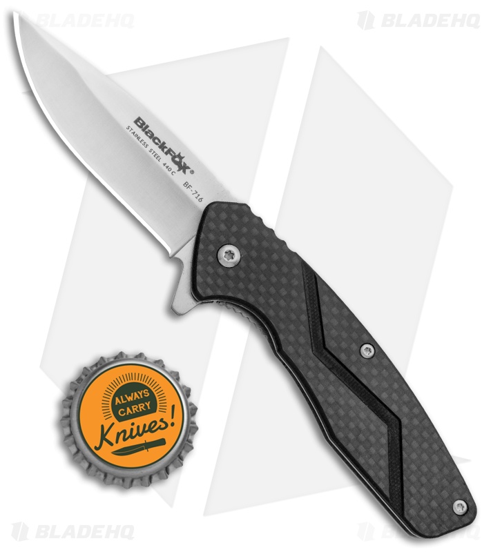 BlackFox Carbonix Frame Lock Knife Carbon Fiber (2.75" Satin) BF-716