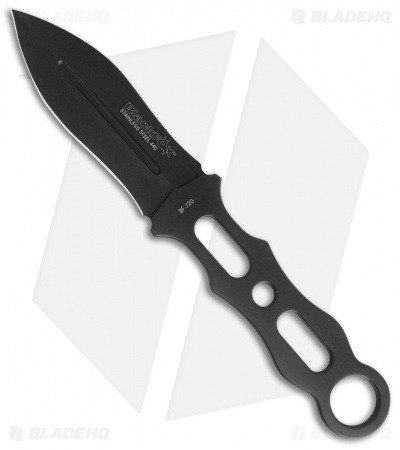 BlackFox Throwing Knife BF720 Fixed Blade Knife Black Steel (3.25" Black)