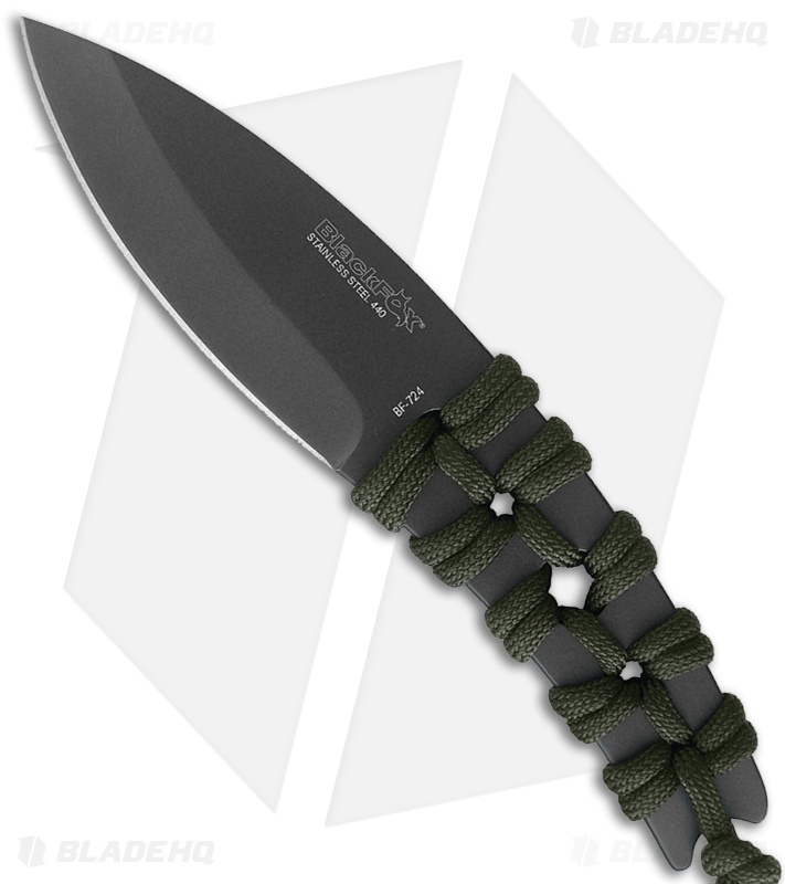 Black Fox Throwing Knife Gray/Green Cord (3.4" Gray) BF724
