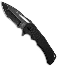 BlackFox Hugin Flipper Knife Black G-10 (4" Black Stonewash) BF-721