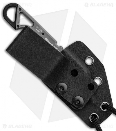 BlackFox Panchenko Spike Tactical Fixed Blade Neck Knife Black G-10 (1.5" Gray)