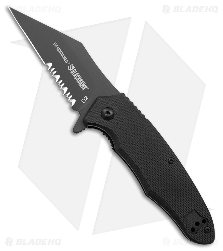 Blackhawk Be-Wharned Knife Partially Serrated - Blade HQ