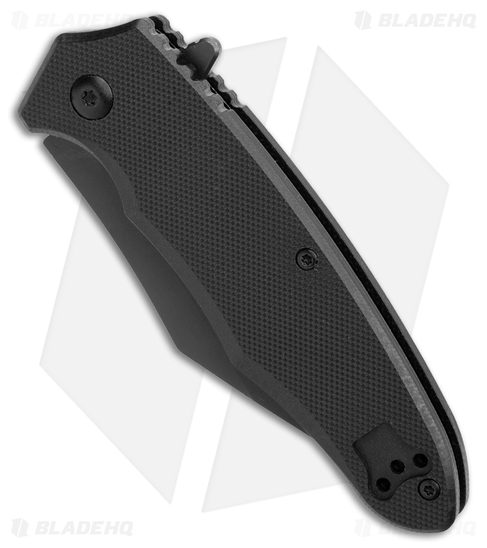 Blackhawk Be-Wharned Sideliner Knife Black G-10 (3.25" Black Partial Serrated)