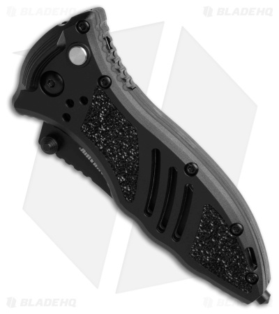 BLACKHAWK CQD Small Button Lock Knife Black FRN (3" Black PVD Serr)