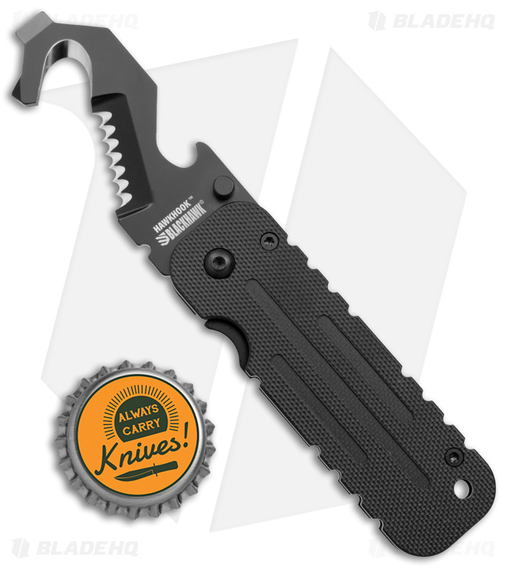 BlackHawk HawkHook Rescue Liner Lock Knife Black (2.25" Black)