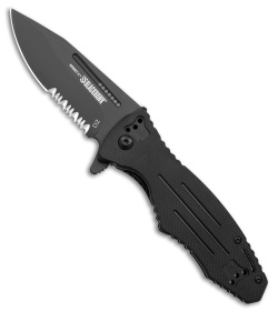 Blackhawk Hornet II Sideliner Knife Black G-10 (3.5" Black Serr)