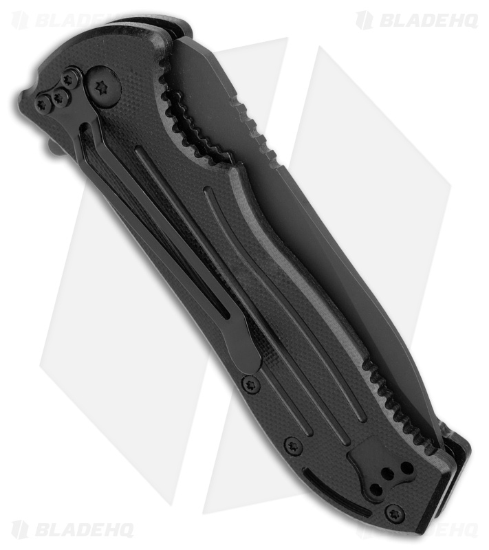 Blackhawk Point Man  Sideliner Liner Lock Knife Black G-10 (3.4" Black DLC) 