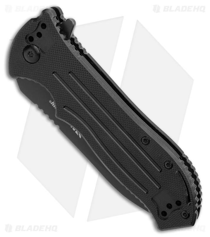 Blackhawk Point Man  Sideliner Liner Lock Knife Black G-10 (3.4" Black DLC) 