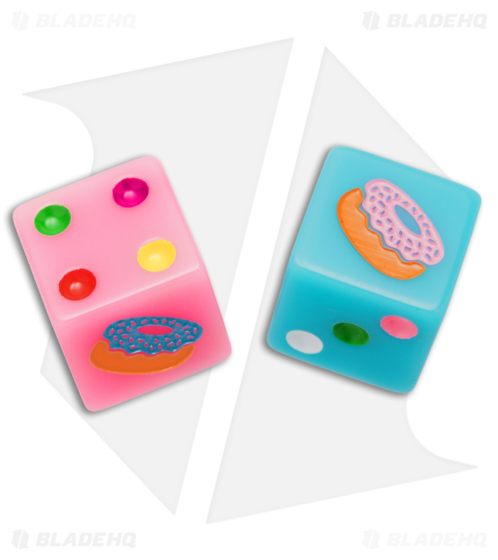 Flytanium Dessert Warrior® Donut Dice Pink + Blue (Set of 2)