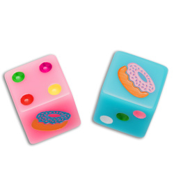 Flytanium Dessert Warrior® Donut Dice Pink + Blue (Set of 2)