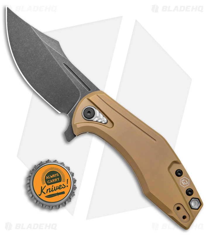 BRS E-Volve Overwatch Frame Lock Knife Bronze Titanium (3.625" Black SW)