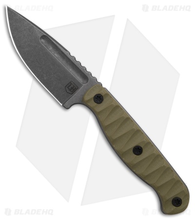 Lionhearted Bladeworks Blue Ridge Scout Fixed Blade Knife OD Green G-10 (3" SW)