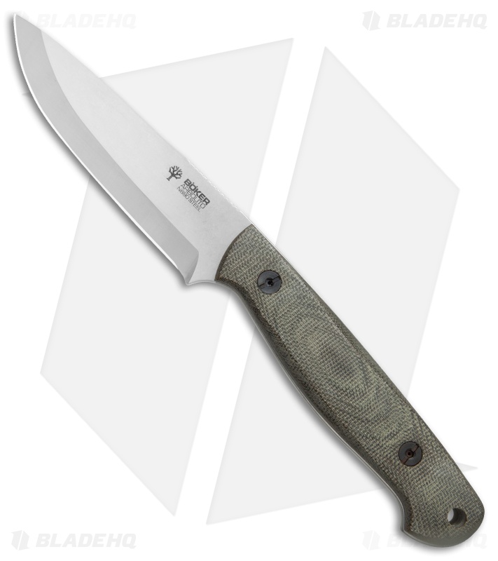 Boker Arbolito Bushcraft Micarta Fixed Blade Knife Green Micarta (4" Satin)
