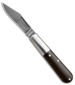 Boker Barlow M4 Sherman-Damast Slip Joint Knife Burlap Micarta (2.5" Damascus)