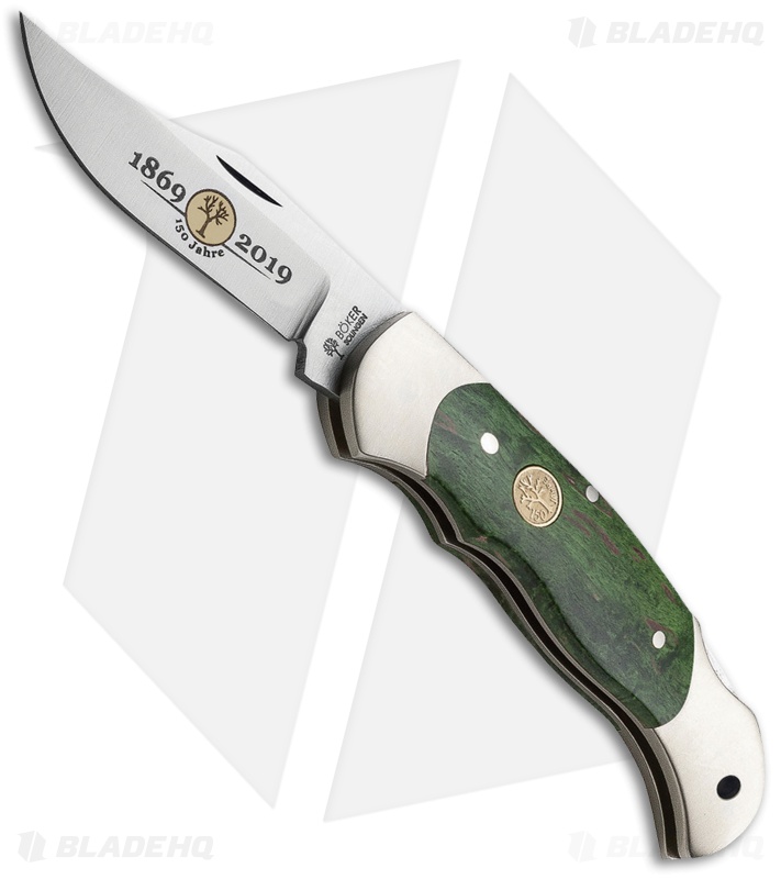 Boker Boy Scout 150th Anniversary Edition Pocket Knife Green Wood (2.25" Polish)