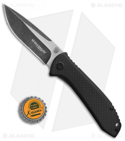 Boker Magnum Carter Frame Lock Knife CF/G-10 (3.5" Black SW) 01RY985
