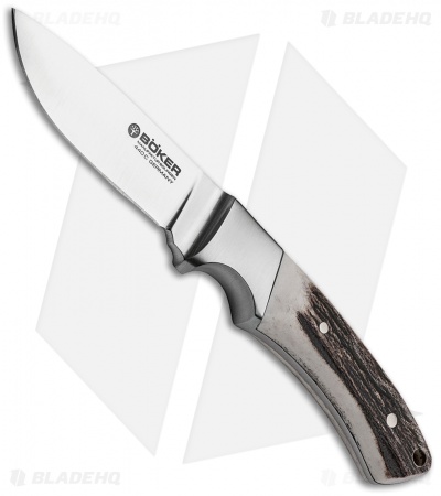 Boker Integral Hunter Fixed Blade Knife Stag (3.5" Satin)