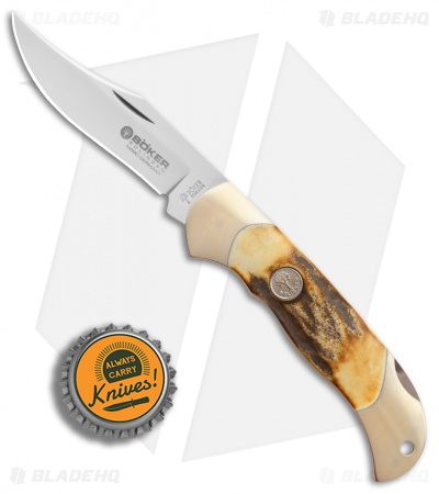 Boker Junior Scout Lockback Knife Stag (2.6" Satin) 111910