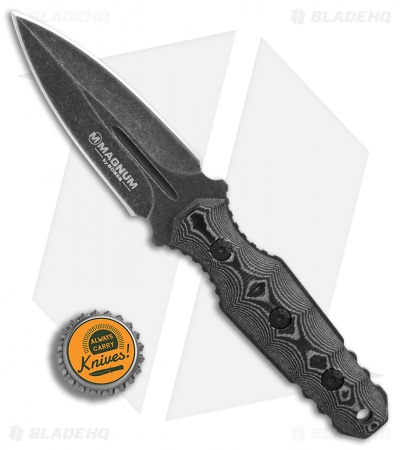 Boker Magnum Lil' Grave Digger Fixed Blade Knife Micarta (3.7" Black SW) 02SC518