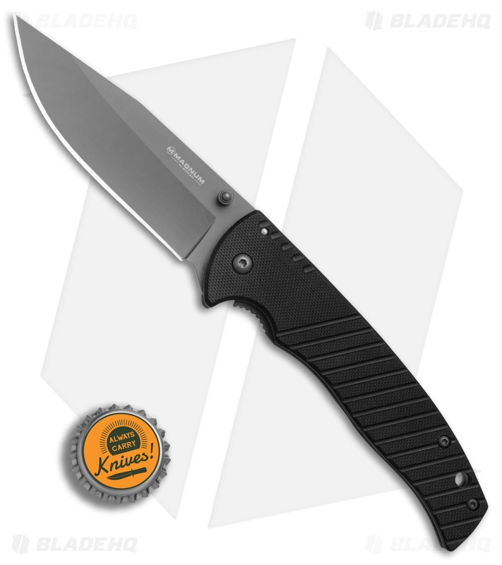 Boker Magnum Black Flash Spring Assisted Knife Black G-10 (3.7" Gray)