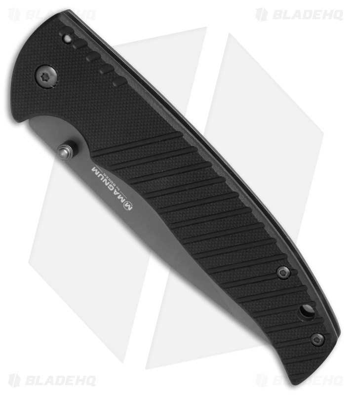 Boker Magnum Black Flash Spring Assisted Knife Black G-10 (3.7" Gray)