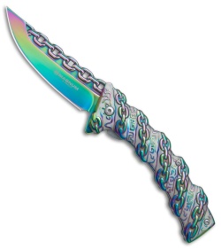 Boker Magnum Chained Rainbow Spring Assisted Knife (3.375" Spectrum) 01MB635